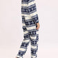 Christmas Flannel Snowflake Print Hooded Pajama Maternity Jumpsuit