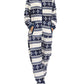 Christmas Flannel Snowflake Print Hooded Pajama Maternity Jumpsuit