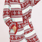 Christmas Flannel Snowflake Print Hooded Pajama Maternity Jumpsuit