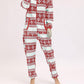 Christmas Flannel Snowflake Print Hooded Pajama Maternity Jumpsuit