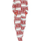 Christmas Flannel Snowflake Print Hooded Pajama Maternity Jumpsuit