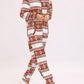 Christmas Flannel Snowflake Print Hooded Pajama Maternity Jumpsuit