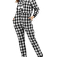 Buffalo Plaid Pockets Zipper Hoodie Long Sleeve Maternity Pajama Set