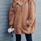 Seindeal Warm Pockets Turndown Collar Maternity Teddy Coat