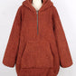 Seindeal Warm Pockets Turndown Collar Maternity Teddy Coat