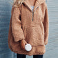 Seindeal Warm Pockets Turndown Collar Maternity Teddy Coat