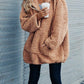 Seindeal Warm Pockets Turndown Collar Maternity Teddy Coat