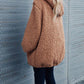 Seindeal Warm Pockets Turndown Collar Maternity Teddy Coat