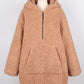 Seindeal Warm Pockets Turndown Collar Maternity Teddy Coat