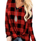 Seindeal Buffalo Plaid Christmas V-Neck Long Sleeve Maternity Pullover Sweatshirt