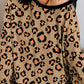 Leopard Off Shoulder Two Piece Long Sleeve Maternity Casual Pajama Set