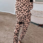 Leopard Off Shoulder Two Piece Long Sleeve Maternity Casual Pajama Set