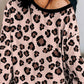 Leopard Off Shoulder Two Piece Long Sleeve Maternity Casual Pajama Set