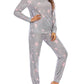 Starry Two Piece Round Neck Long Sleeve Pajamas Maternity Casual Jumpsuit