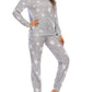 Starry Two Piece Round Neck Long Sleeve Pajamas Maternity Casual Jumpsuit