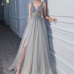 Seindeal Maxi Sequins Haute Couture Dress Elegant V-Neck Sleeveless for Wedding Evening Dresses Fashion