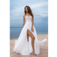 Chiffon Front Slit Vneck Banquet For Babyshower Maternity Maxi Dress