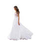 Chiffon Front Slit Vneck Banquet For Babyshower Maternity Maxi Dress