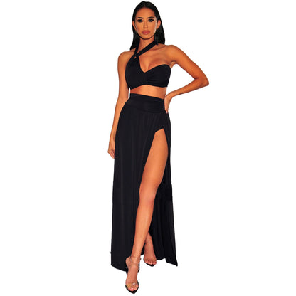 Halter Neck Offshoulder Beach Maternity Maxi Dress