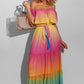 Offshoulder Gradient Color Belt Maternity For Babyshower Maternity Maxi Dress