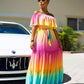 Offshoulder Gradient Color Belt Maternity For Babyshower Maternity Maxi Dress