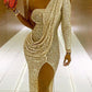 Sequin One Shoulder Bodycon Boat Neck Long Sleeve Side Slit Sleeveless Irregular Maternity Midi Dress