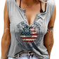 Striped Starry American Flag Single Breasted Maternity Blouse