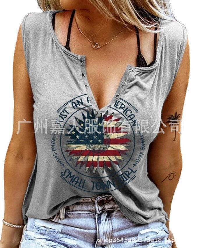 Striped Starry American Flag Single Breasted Maternity Blouse