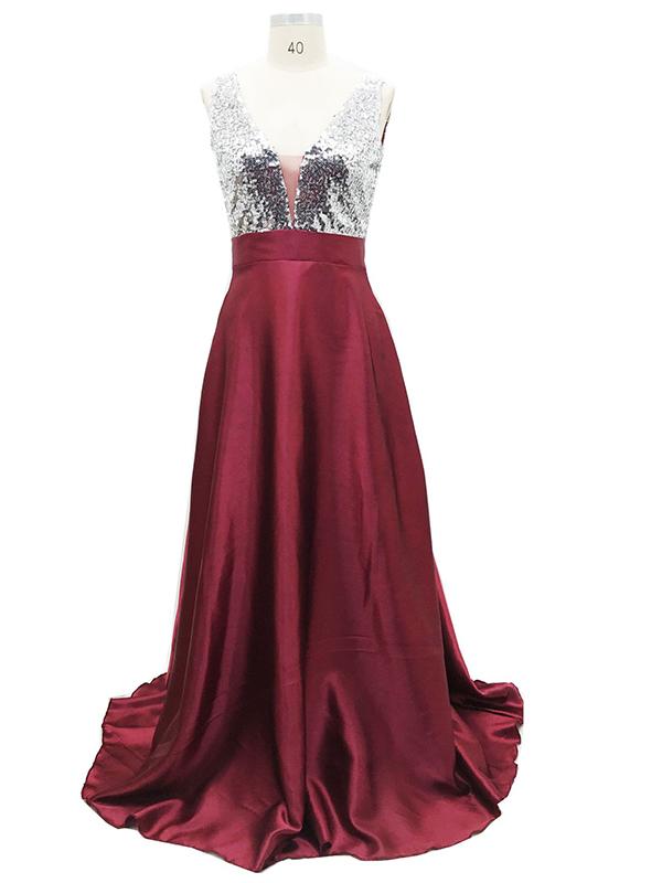 Sequin Big Swing Prom Evening Party Floor Length Sleeveless Elegant Red Maternity Maxi Dress