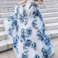 Floral Print Maternity For Babyshower Flowy V-Neck Vintage Maxi Dress