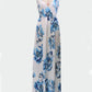 Floral Print Maternity For Babyshower Flowy V-Neck Vintage Maxi Dress