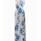 Floral Print Maternity For Babyshower Flowy V-Neck Vintage Maxi Dress