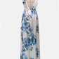 Floral Print Maternity For Babyshower Flowy V-Neck Vintage Maxi Dress