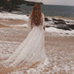 Starry Tulle Vneck Long Sleeve Photoshoot Maternity Maxi Dress