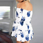 Floral Print Maternity For Babyshower Off Shoulder Flowy Vintage Mini Dress