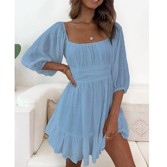 Ruffle Wavy Edge Draped Maternity Mini Dress