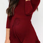 Solid Drawstring Ruffle Bodycon Long Sleeve Maternity Jumpsuit