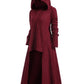 Patchwork Drawstring Cloak Hooded Long Sleeve Fashion Plus Size Maternity Outerwear Halloween