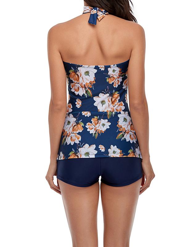 Floral Tie Back Fashion Maternity One-Pieces Swimwear