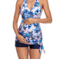 Floral Tie Back Fashion Maternity One-Pieces Swimwear