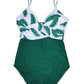 Leaves Halter One-Pieces Cute Maternity Swimwear