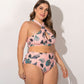 Leaves Cross Back Cut Out Maternity Bikini