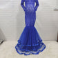 Seindeal Patchwork Lace Long Sleeve Pregnant Maxi Maternity Mermaid Dress for PhotoshootHalloween