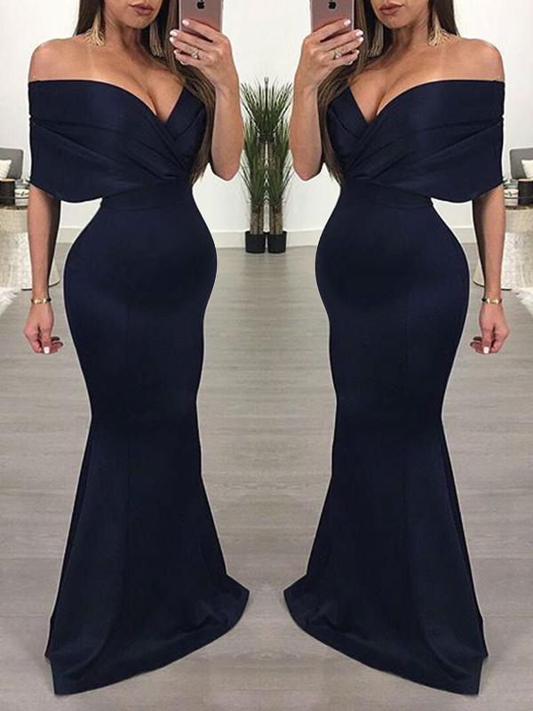 Off Shoulder Bodycon Mermaid Maternity Maxi Dress