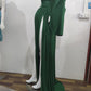 Seindeal Off Shoulder Flare Long Sleeve Double SlitMaxi Maternity Dress for Baby Shower Fall