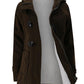 Solid Pockets Buttons Hooded Long Sleeve Plus Size Maternity Padded Coat