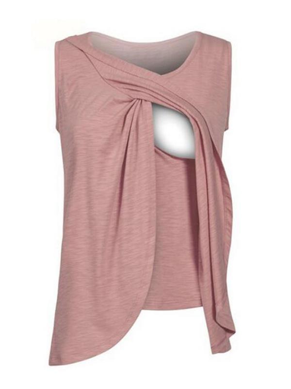 Irregular Breast-feeding Nursing Casual Plus Size Maternity Vest