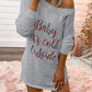 Baby It's Cold Outside Print Off Shoulder Fashion Maternity T-Shirt