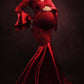 Seindeal Patchwork Lace Flare Sleeve Mermaid Pregnant Maternity Photoshot Dress Maxi