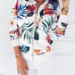 Flowers Colorful Zipper Casual Blouson Bomber Jacket Aviator Jacket Short Women Fashion